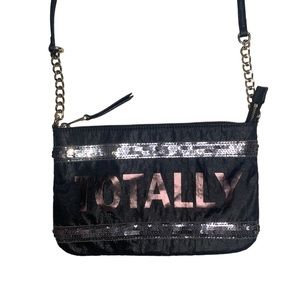 Juicy Couture Womens Crossbody Purse Metallic Sequin "Totally" Chain Strap